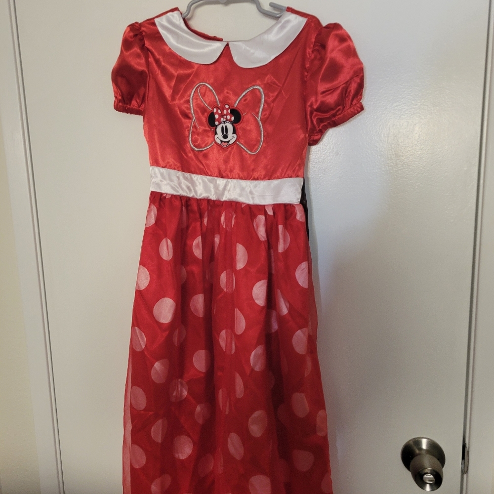 NWTvDisney Minnie Mouse Red and White Polka Dot Dress - Size 7/8l